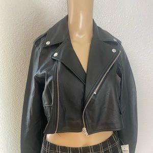 Pleather jacket cropped